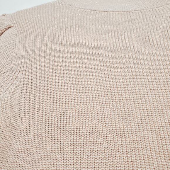 WHBM | Metallic Sparkle Mock Turtleneck Balloon Sleeve Sweater - Picture 8 of 10